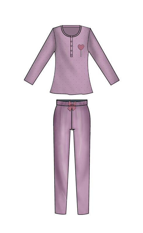 PIGIAMA DONNA IN CALDO COTONE "SPAGHETTO"